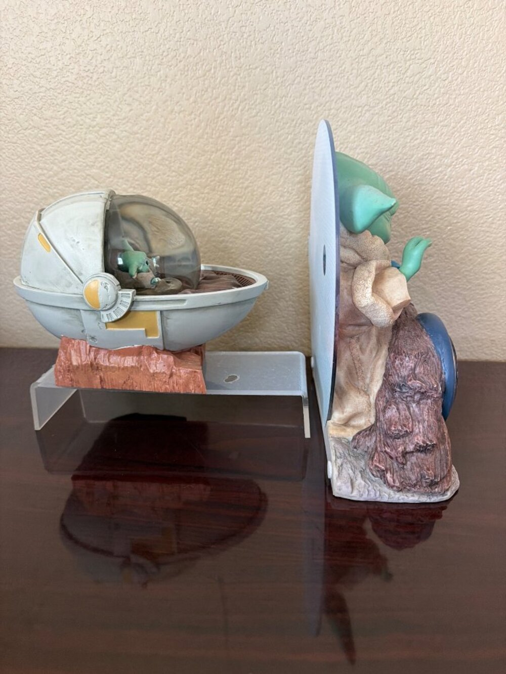 Star Wars Mandalorian Grogu Lot Bradford Exchange Clock & Water Globe w/COA - Picture 3 of 16